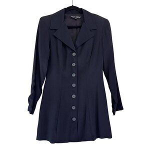 Vintage Betsey Johnson Black Long Sleeve Pleated Princess Coat/Blazer Size M